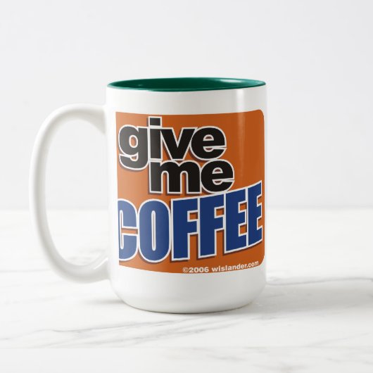 ワイヤーで縛られたコーヒー1 ツートーンマグカップ (左)