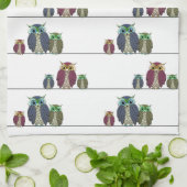 ワイヤーのフクロウ キッチンタオル (折り畳み)