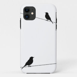 ワイヤーの鳥のシルエット iPhone 11 ケース