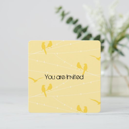 ワイヤーの鳥のベビーシャワー 招待状 (スタンド正面)