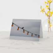 ワイヤーの鳥-写真の芸術 カード (黄色い花)