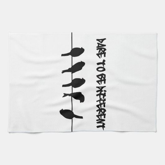 ワイヤーの鳥-異なるがあることを敢えてして下さい キッチンタオル (横)