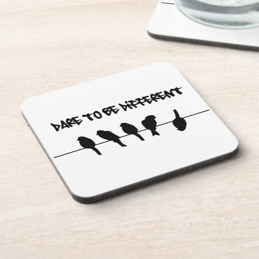 ワイヤーの鳥-異なるがあることを敢えてして下さい コースター (左側)