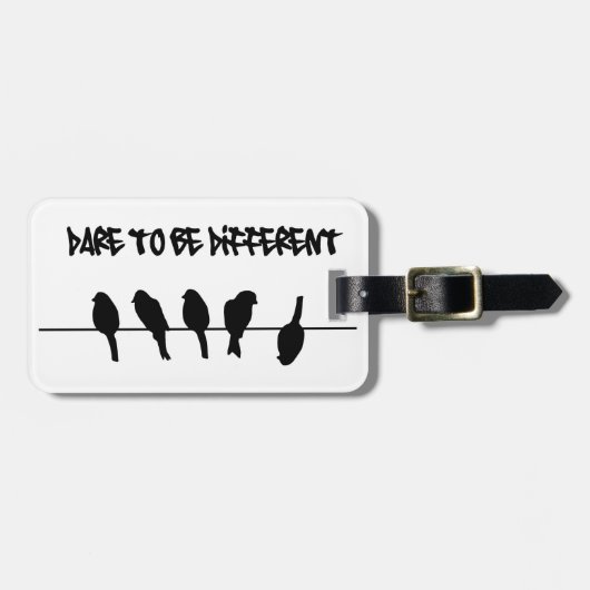 ワイヤーの鳥-異なるがあることを敢えてして下さい ラゲッジタグ (正面横)