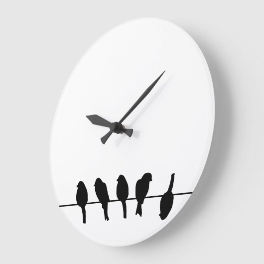 ワイヤーの鳥-異なるがあることを敢えてして下さい ラージ壁時計 (傾斜)