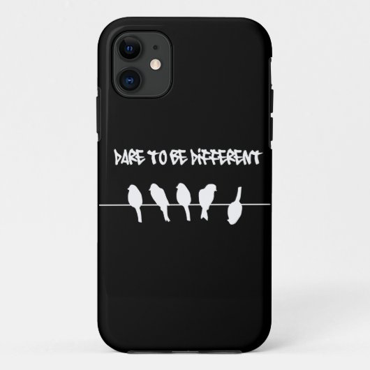 ワイヤーの鳥-異なるがあることを敢えてして下さい(黒) Case-Mate iPhoneケース (裏面)