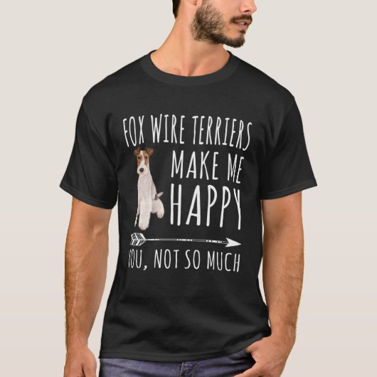 ワイヤーキツネの恐ろしいほど多くはない私を幸せにする Tシャツ (正面)