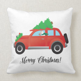 ワイヤーキツネテリアがクリスマスカーを運転 クッション