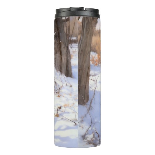 ワイヤーキツネテリアそれを雪のクリスマスに許可 タンブラー (裏面)