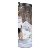 ワイヤーキツネテリアそれを雪のクリスマスに許可 タンブラー (回転右)