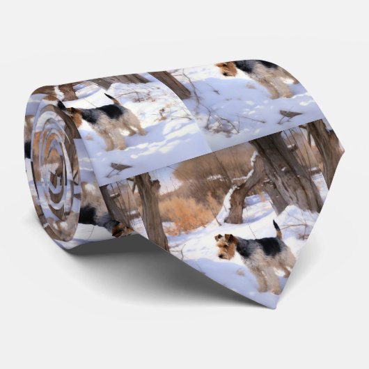 ワイヤーキツネテリアそれを雪のクリスマスに許可 ネクタイ (ロール)