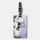 ワイヤーキツネテリアそれを雪のクリスマスに許可 ラゲッジタグ (正面縦)