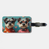 ワイヤーキツネテリアとハートバラバレンタインデー ラゲッジタグ (裏面横)