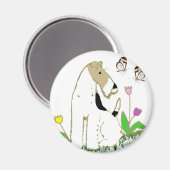 ワイヤーキツネテリアアンド蝶 マグネット (正面/裏面)