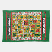 ワイヤーキツネテリアカウントダウンクリスマスアドベントドッグ キッチンタオル (横)