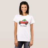 ワイヤーキツネテリアクリスマスカーを運転 Tシャツ (正面フル)