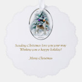 ワイヤーキツネテリアクリスマスギフト オーナメントカード (裏面)