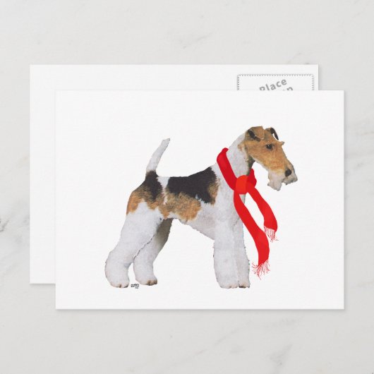 ワイヤーキツネテリアクリスマス シーズンポストカード (正面/裏面)