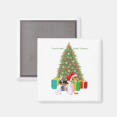 ワイヤーキツネテリアクリスマス マグネット (正面/裏面)