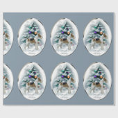 ワイヤーキツネテリアクリスマス ラッピングペーパー (フラット)