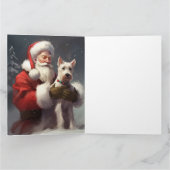 ワイヤーキツネテリアサンタクロースフェスティバルクリスマス カード (内部)