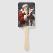 ワイヤーキツネテリアサンタクロースフェスティバルクリスマス ハンドファン (裏面)