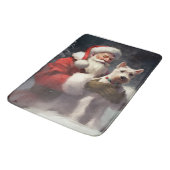 ワイヤーキツネテリアサンタクロースフェスティバルクリスマス バスマット (アングル)