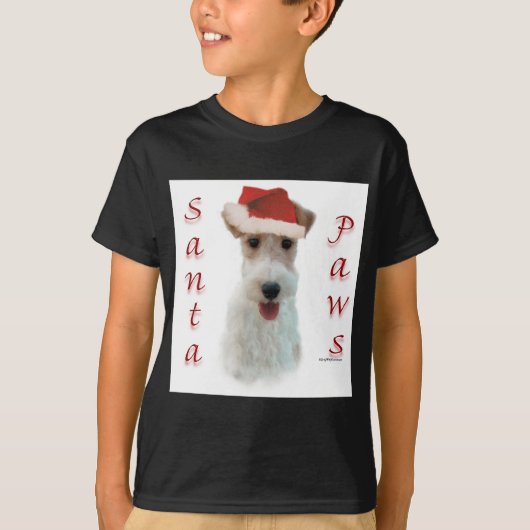 ワイヤーキツネテリアサンタポーズ Tシャツ (正面)