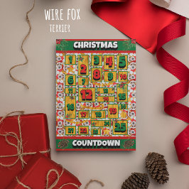 ワイヤーキツネテリアドッグカウントダウンクリスマスアドベント シーズンカード