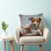 ワイヤーキツネテリアドッグクリスマスフェスティバル クッション (椅子)