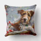 ワイヤーキツネテリアドッグクリスマスフェスティバル クッション (裏面)