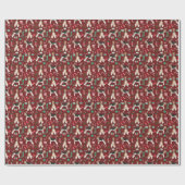 ワイヤーキツネテリアドッグクリスマス ラッピングペーパー (フラット)