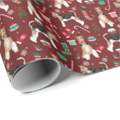 ワイヤーキツネテリアドッグクリスマス ラッピングペーパー (ロールコーナー)