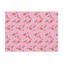 ワイヤーキツネテリアドッグハートグラスパターンピンク