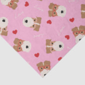 ワイヤーキツネテリアドッグハートグラスパターンピンク 薄葉紙 (詳細)