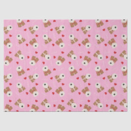 ワイヤーキツネテリアドッグハートグラスパターンピンク 薄葉紙