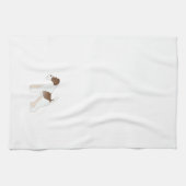 ワイヤーキツネテリアドッグブリードイラストレーションシルエット キッチンタオル (横)