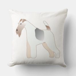 ワイヤーキツネテリアドッグブリードイラストレーションシルエット クッション