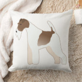 ワイヤーキツネテリアドッグブリードイラストレーションシルエット クッション (ブランケット)