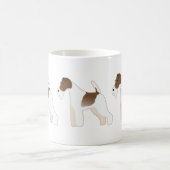 ワイヤーキツネテリアドッグブリードイラストレーションシルエット コーヒーマグカップ (中央)