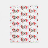 ワイヤーキツネテリアドッグブリードクリスマススターズ フリースブランケット (正面)