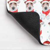 ワイヤーキツネテリアドッグブリードクリスマススターズ マウスパッド (コーナー)