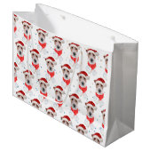 ワイヤーキツネテリアドッグブリードクリスマススターズ ラージペーパーバッグ (正面アングル)