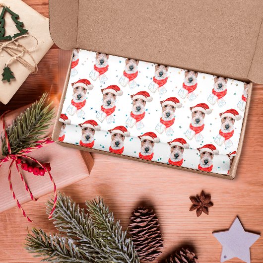 ワイヤーキツネテリアドッグブリードクリスマススターズ 薄葉紙