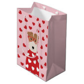 ワイヤーキツネテリアドッグメガネハートパターン ミディアムペーパーバッグ (正面アングル)