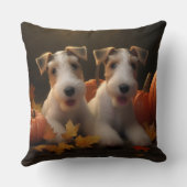 ワイヤーキツネテリアパピーオータムデライトカボチャ クッション (裏面)