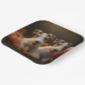 ワイヤーキツネテリアパピーオータムデライトカボチャ ペーパープレート (傾斜あり)