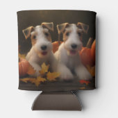 ワイヤーキツネテリアパピーオータムデライトカボチャ 缶クーラー (裏面)