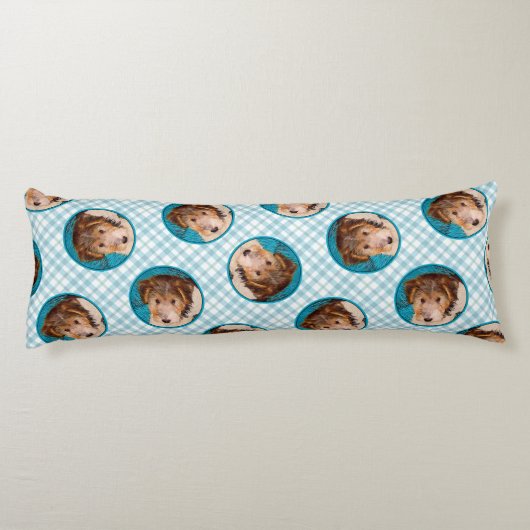 ワイヤーキツネテリアパピー絵を描ズ三色犬アート ボディピロー (裏面)