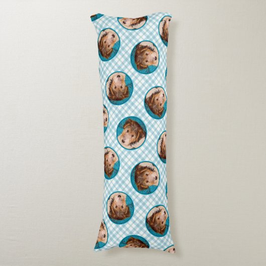 ワイヤーキツネテリアパピー絵を描ズ三色犬アート ボディピロー (正面縦)